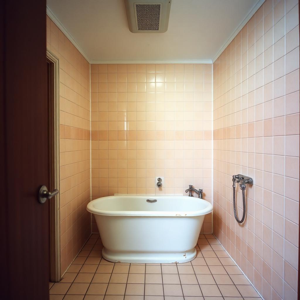 Prima — Bagno moderno ristrutturato con doccia walk-in, piastrelle grande formato e mobile in rovere