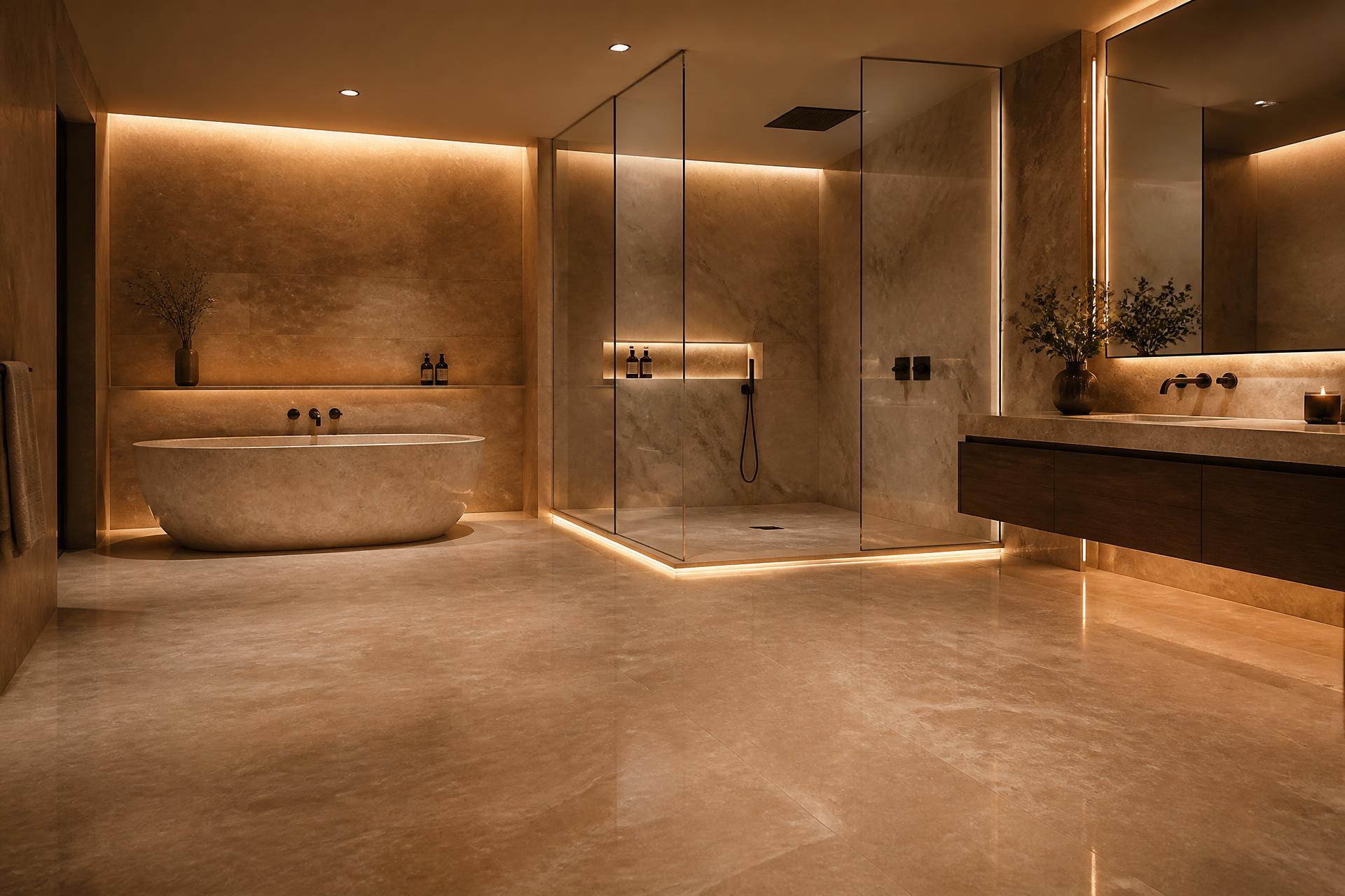 Bagno minimal moderno ristrutturato in Ticino